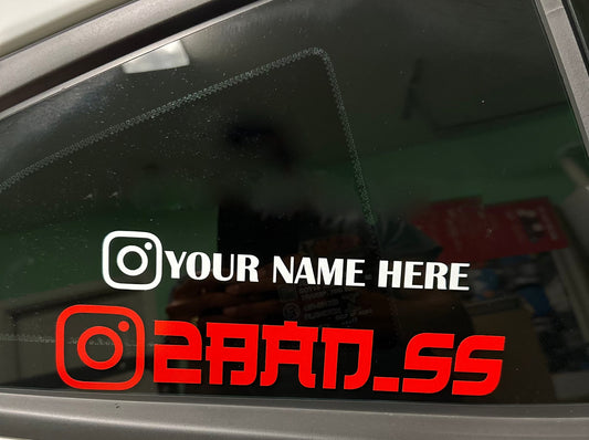 Custom Instagram Car Decal (with Logo)